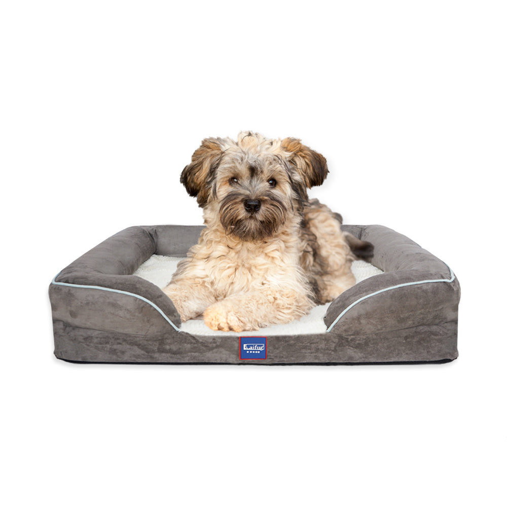 Orthopedic Memory Foam Dog Couch with Free Waterproof Liner and Removable Washable Cover, Durable Pet Sofa for Dogs and Cats