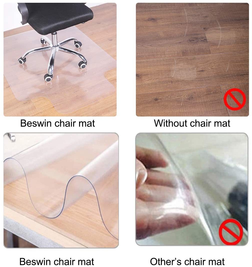 36"X48" Clear PVC Carpet Rug Protective Chair Mat Pad For Floor Office Rolling Chair