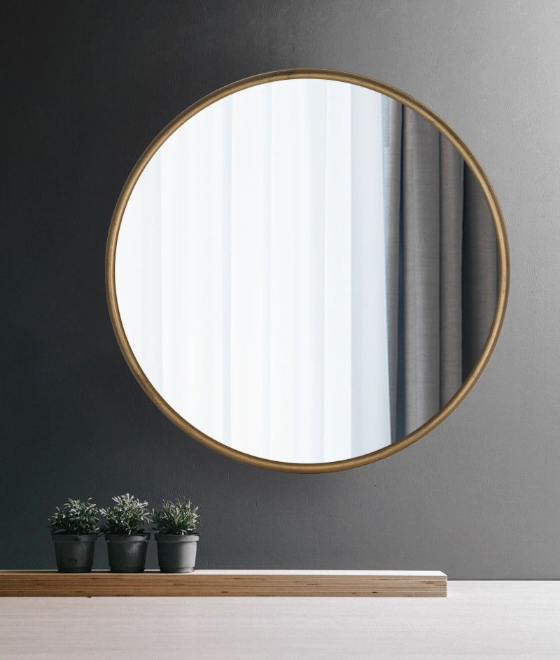 Black Round Wall Mirror 31.5 Inch Large Round Mirror Metal Black Round Mirror For Wall