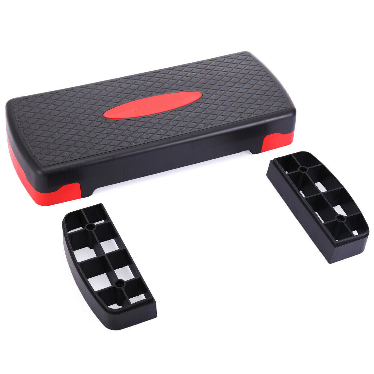 Free shipping New 27'' Fitness Aerobic Step Adjust 4" - 6" Exercise Stepper w/Risers Home Gym (Red&Grey)  YJ