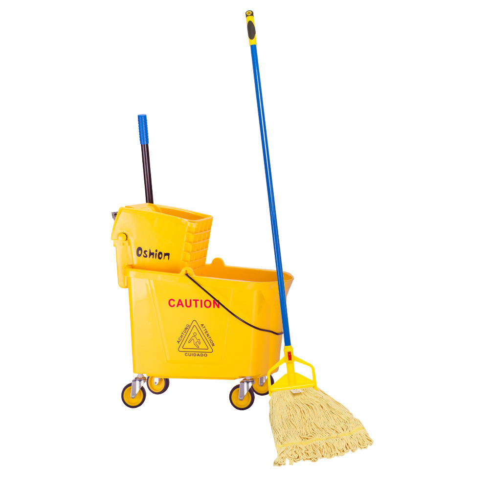 Wavebrake Mopping System Bucket and Side-Press Wringer Combo, 36L 34Quart 9.5Gallon Yellow RT