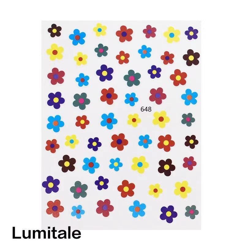 LUMITALE Floral Nail Art Polish Stickers