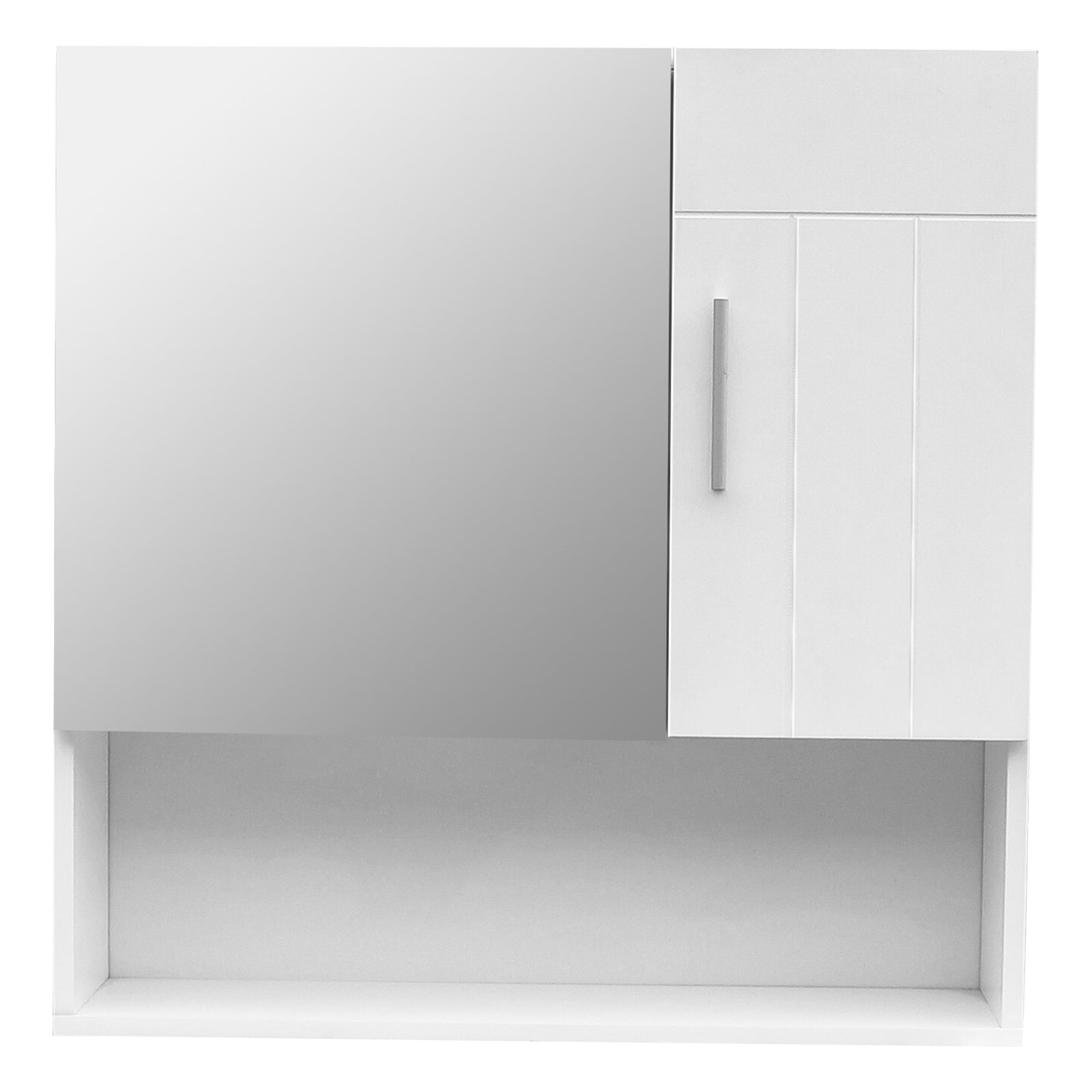 FCH White MDF Spray Paint One Mirror Door One Wooden Door Bathroom Sink Cabinet RT