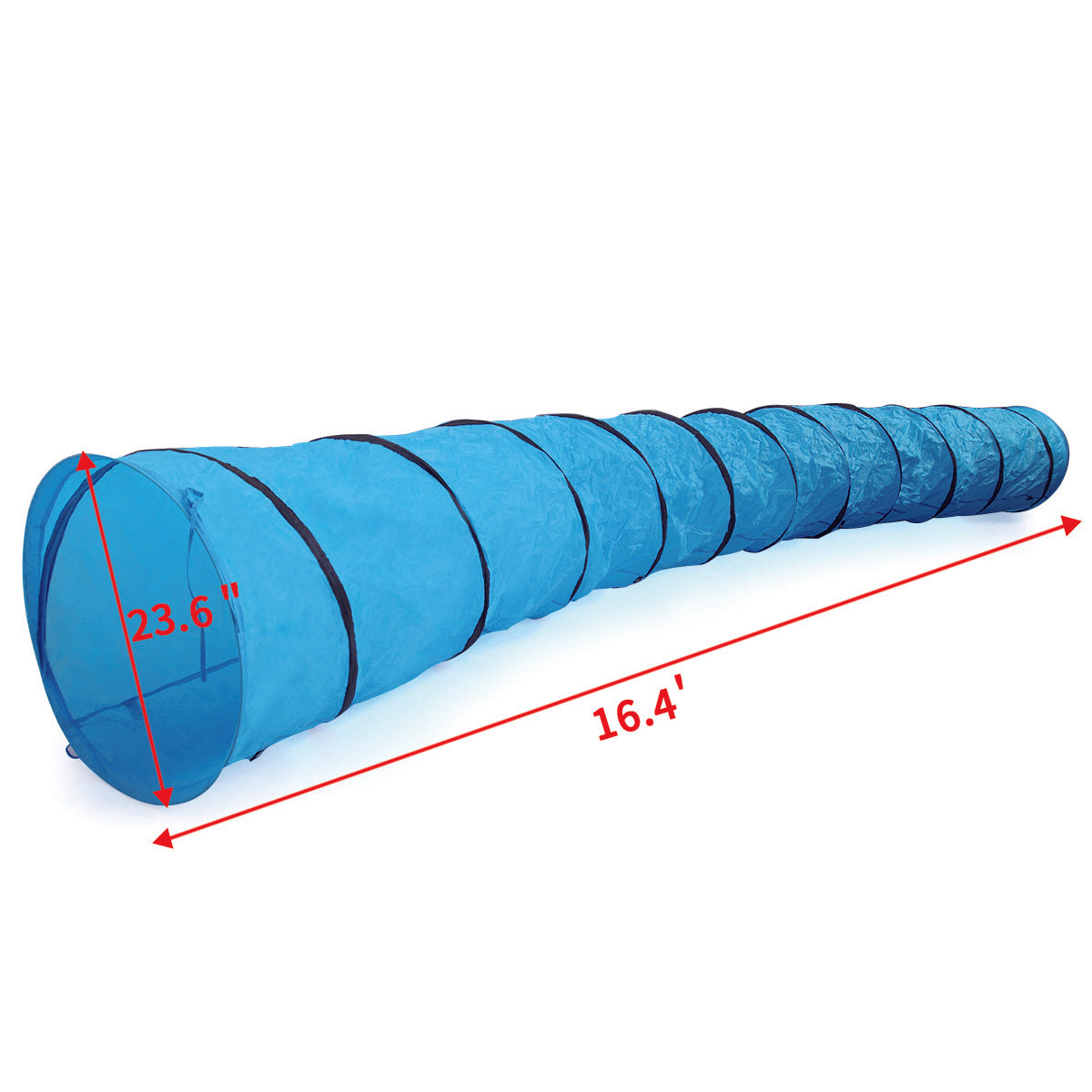 Collapsible Extra-long Pet Dog Agility Training Tunnel with Carry Bag and Stakes, Blue