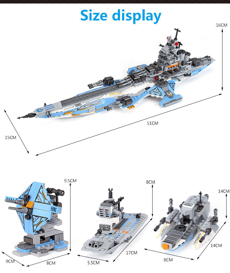 Space Battleship 8 in 1 Building Block with Original Box YF