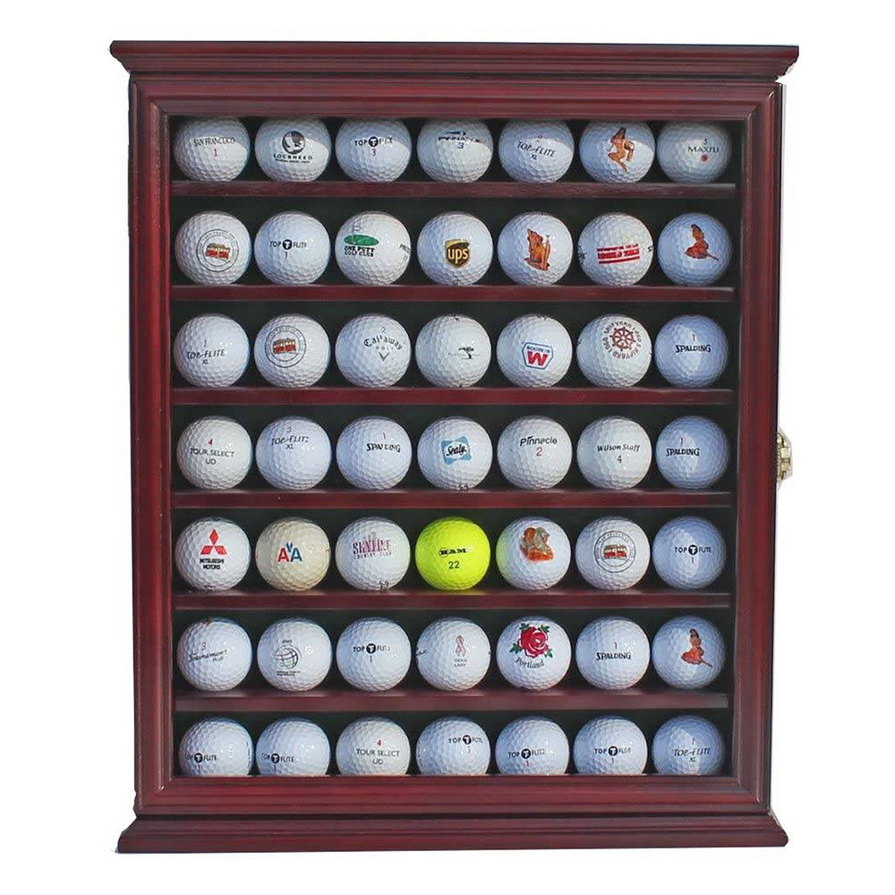 49 Golf Ball Display Case Cabinet Wall Rack Holder w/98% UV Protection Lockable XH