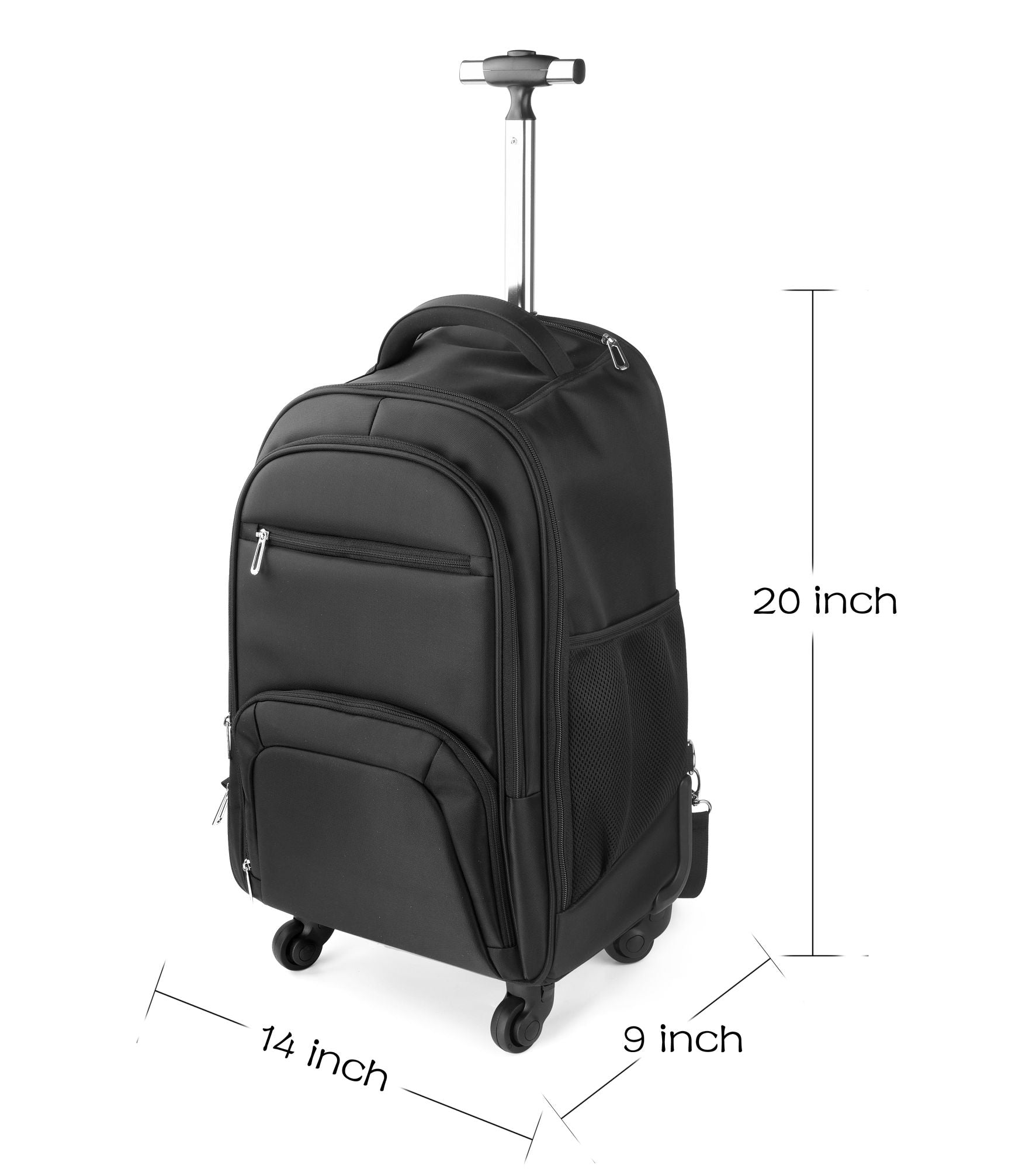 Business Travel Nylon Waterproof Rolling Backpack
