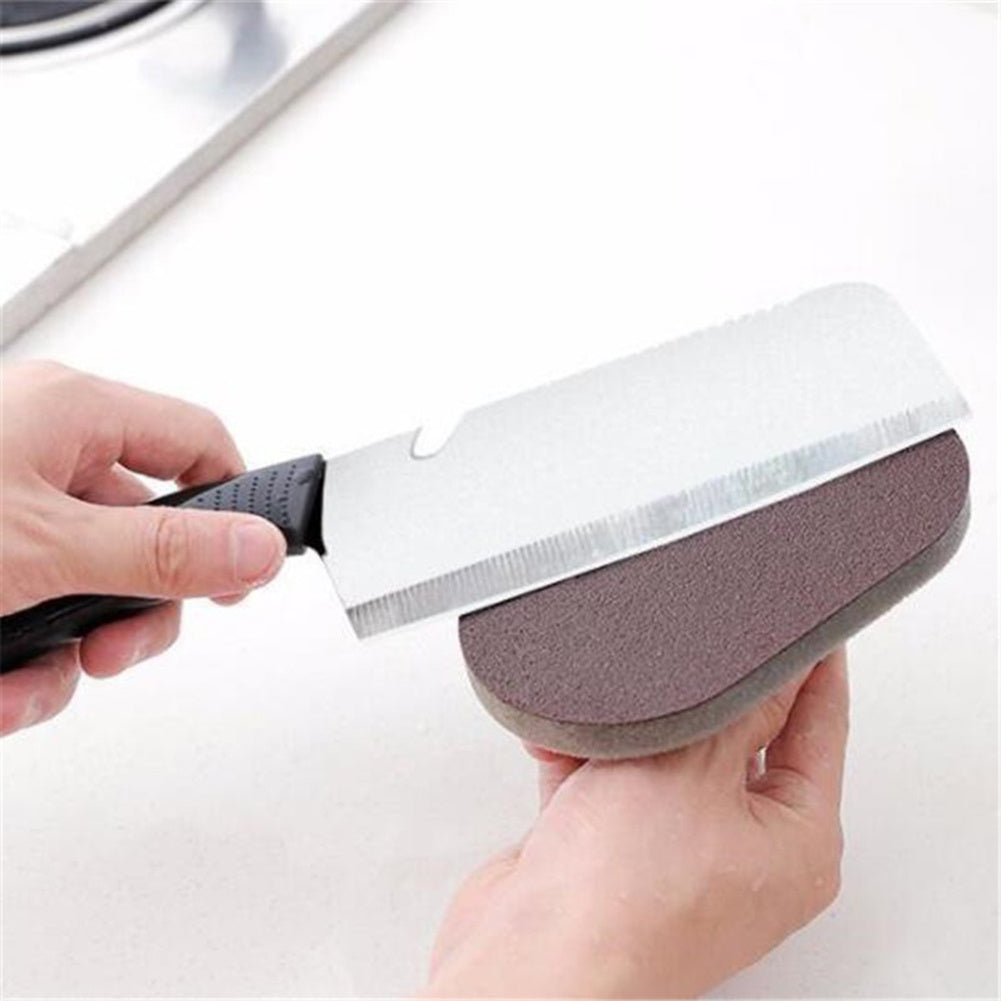 Emery Sponge Brush Eraser Scrub Handle Grip Sink Pot Bowl Kitchen Cleaning Tool