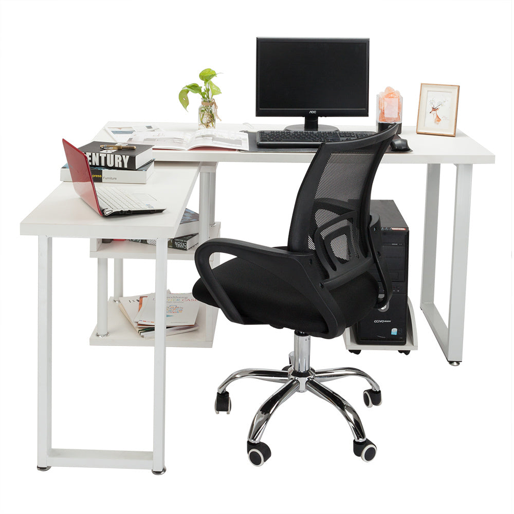 Mesh Back Gas Lift Adjustable Office Swivel Chair Black With Smooth Wheels