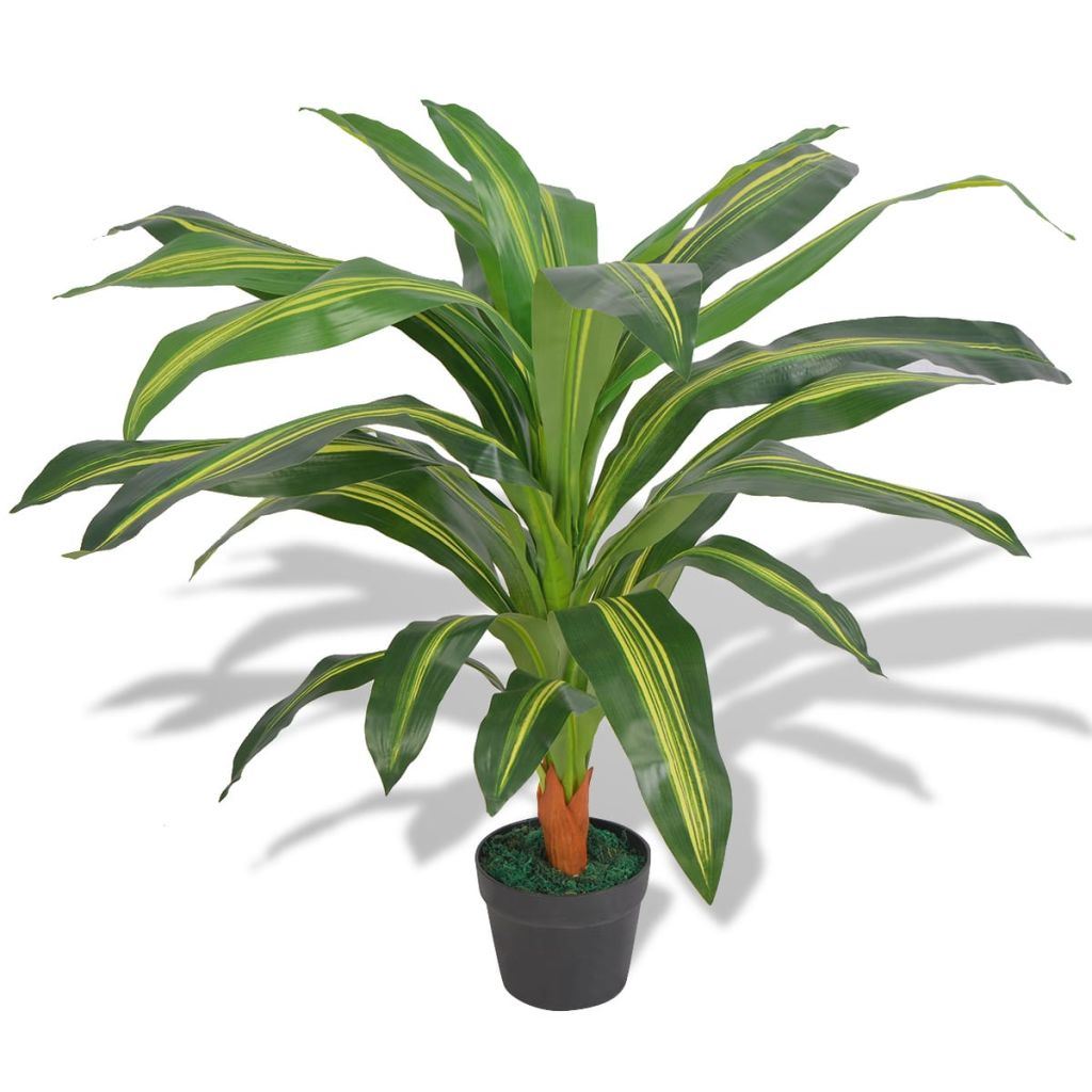 Artificial Dracaena Plant with Pot 35.4" Green