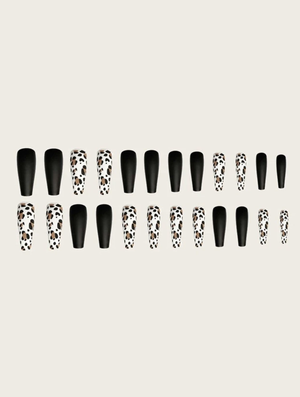 Black & White Leopard handmade Fake nails/Press On