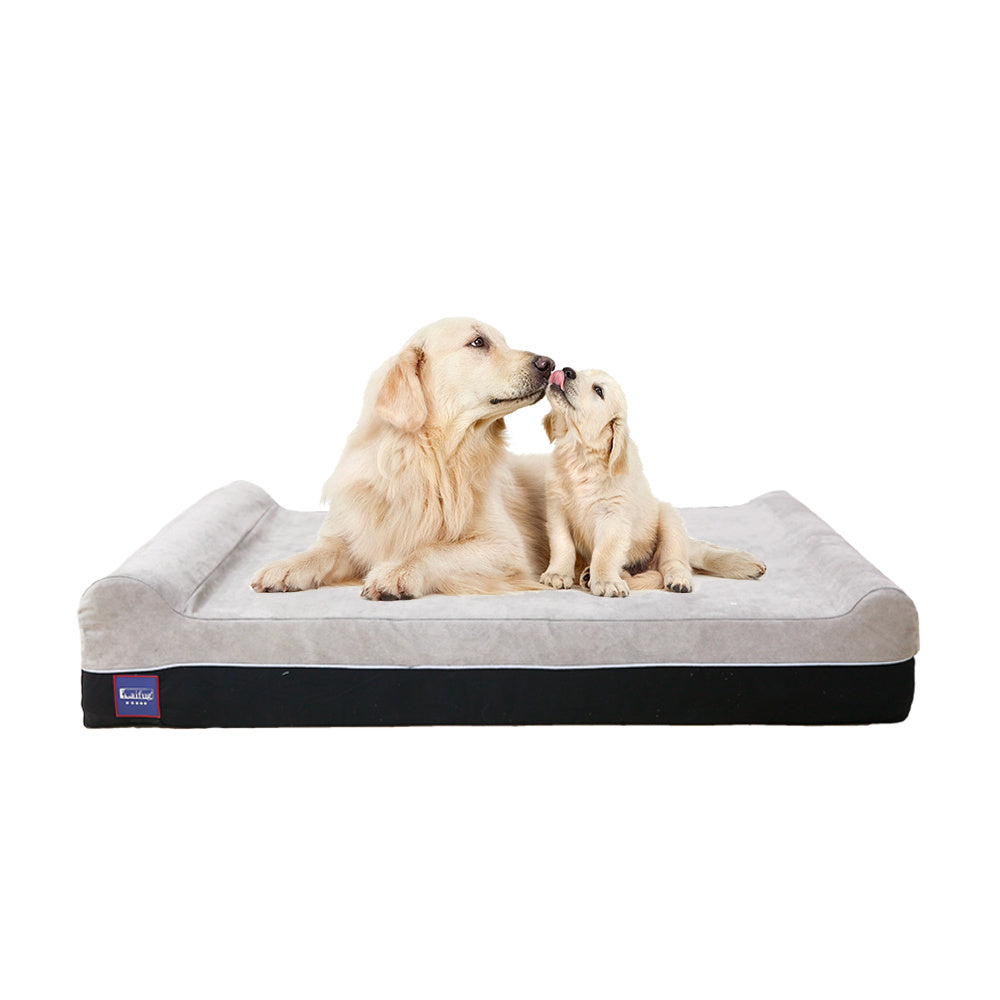 Orthopedic Memory Foam Dog Bed with Pillow and Durable Water Proof Liner & Removable Washable Cover & Smart Design, Extra Large