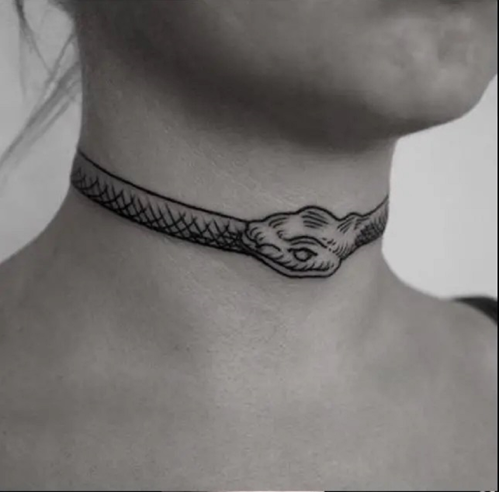4Pcs Black Snake Temporary Tattoos For Men Women Neck Arm Body Art Waterproof