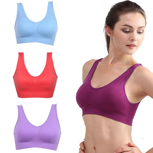 Hot Sell Women Soft Sports Bra Yoga Fitness Stretch Workout Tank Top Seamless Padded Bra Higt Quality ship from USA