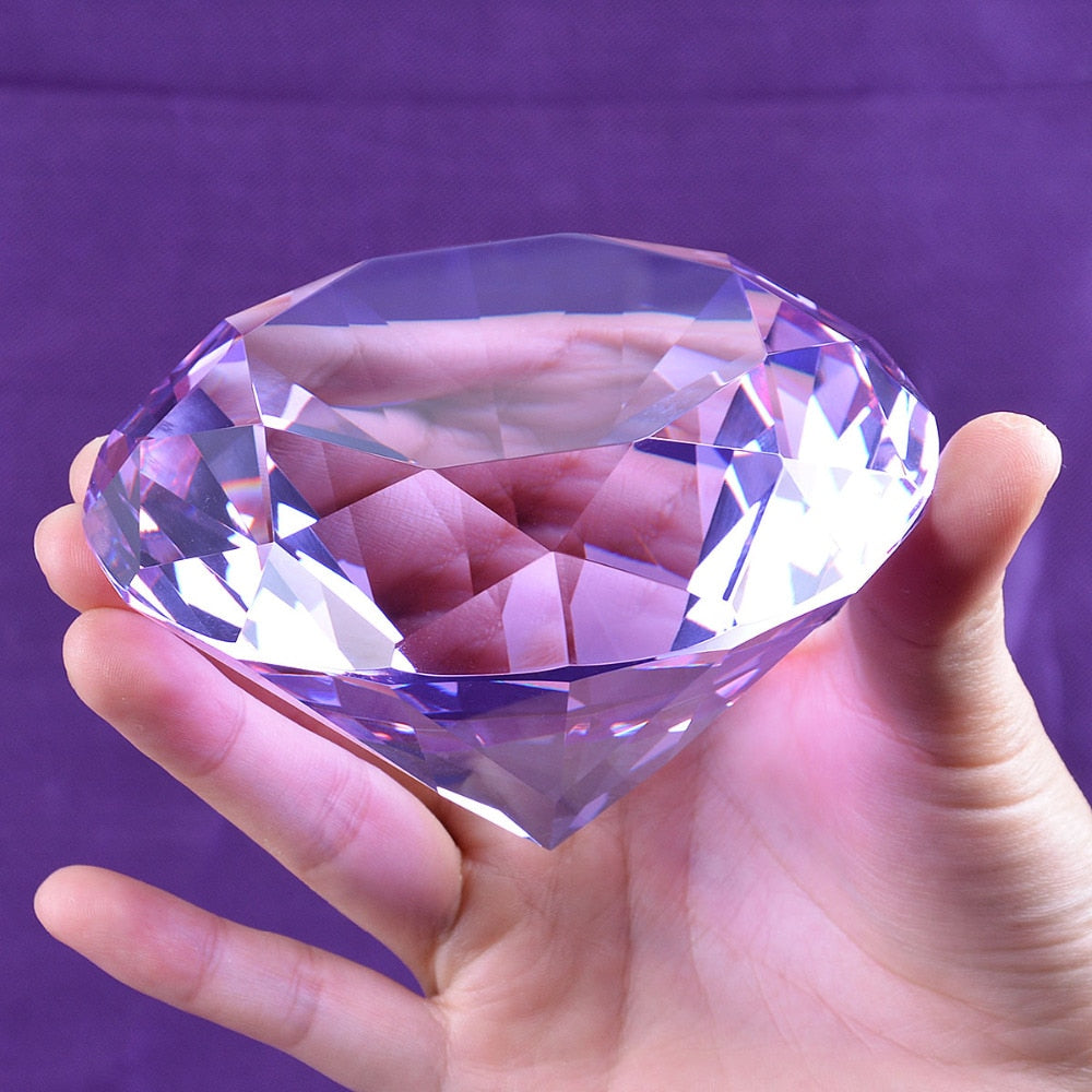 Ship From USA 100mm Purple Crystal Diamond Paperweight Home Wedding Decoration Crystal Diamond Girlfriend Gift Diamond Crystal