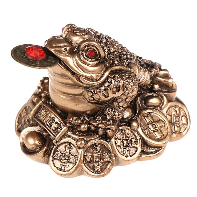 1pcs Chinese Fortune Frog Feng Shui Lucky Three Legged Money Toad Home Office Shop Business Decoration Craft Gift