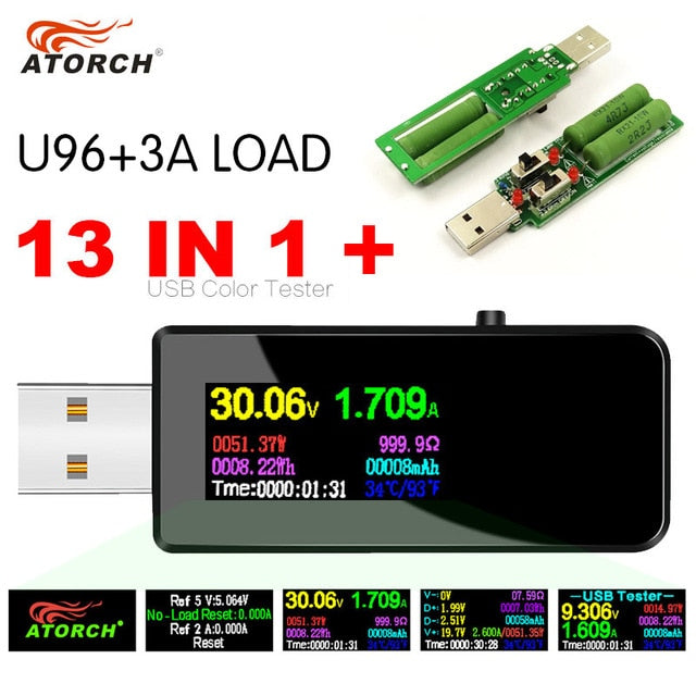 13 in 1 USB tester dc digital voltmeter amperimetro voltage current meter ammeter detector power bank charger indicator