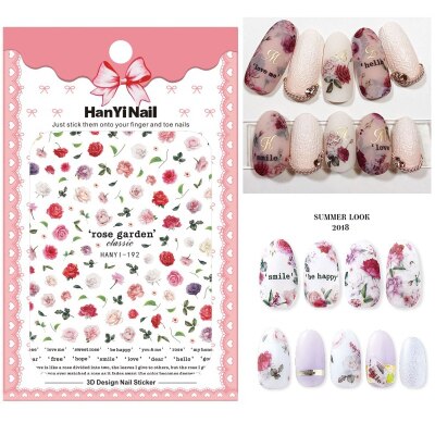 Flower 3D Nail Sticker Transparent Moon DIY Sticker Decals Tips Manicure Charm Design Adhesive Tips Art For Nail
