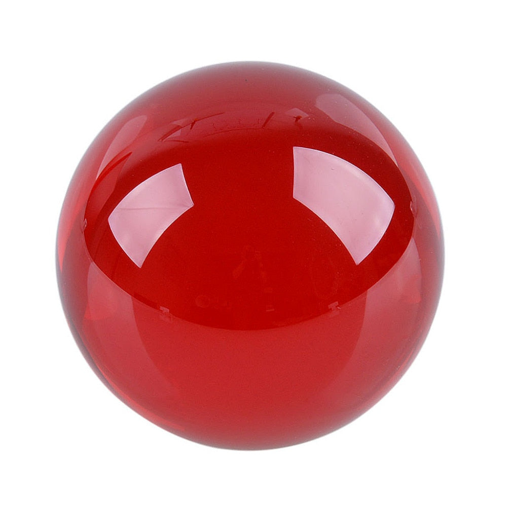 Ship From USA 80mm Rare Red Asian Quartz Feng Shui Ball Crystal Ball Sphere Fashion Table Decor Good Luck Ball