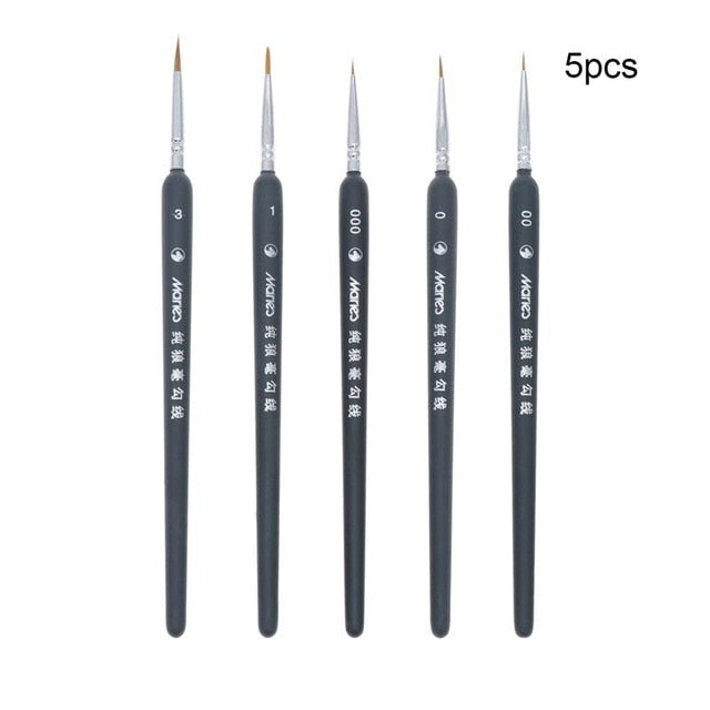5 PCS Miniature Paint Brush Set Professional Nylon Brush Acrylic Painting Thin Hook Line Pen Art Supplies Hand Painted A3