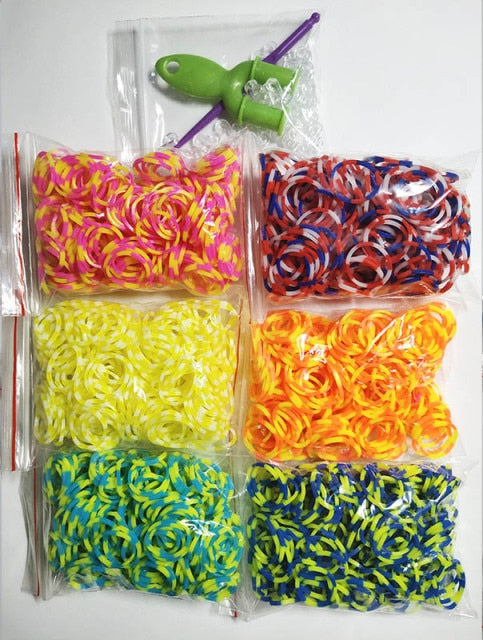 1800pcs Rubber Loom Bands Diy Toys For Kids Lacing Bracelets Girls Gift Hair Rubber Bands Refill Make Woven Bracelet