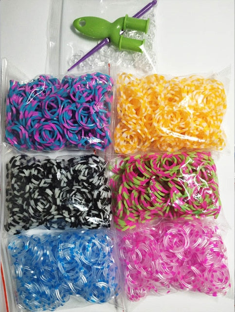 1800pcs Rubber Loom Bands Diy Toys For Kids Lacing Bracelets Girls Gift Hair Rubber Bands Refill Make Woven Bracelet