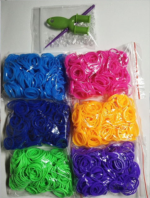 1800pcs Rubber Loom Bands Diy Toys For Kids Lacing Bracelets Girls Gift Hair Rubber Bands Refill Make Woven Bracelet