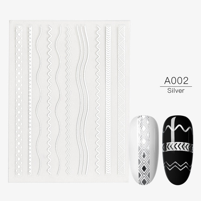 MEET ACROSS 12 Styles Charm 3D Colorful Nail Sticker Jewelry Design For Nails Sliders Tips Manicure DIY Decoration