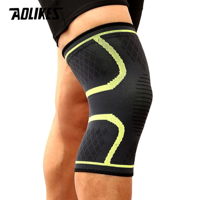 AOLIKES 1PCS Fitness Running Cycling Knee Support Braces Elastic Nylon Sport Compression Knee Pad Sleeve For Basketball