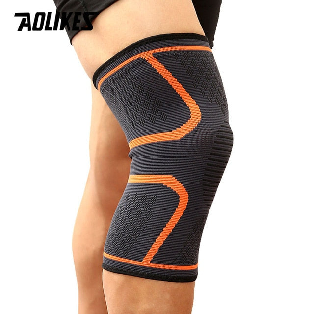 AOLIKES 1PCS Fitness Running Cycling Knee Support Braces Elastic Nylon Sport Compression Knee Pad Sleeve For Basketball
