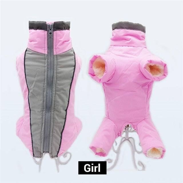 Winter Overalls for Dogs Warm Waterproof Pet Jumpsuit Trousers Male/ Female Dog Reflective Small Dog Clothes Puppy Down Jacket