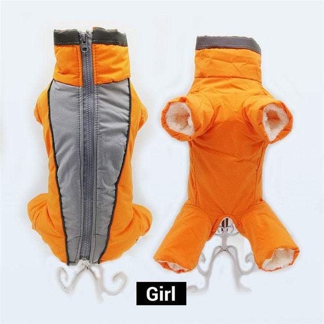 Winter Overalls for Dogs Warm Waterproof Pet Jumpsuit Trousers Male/ Female Dog Reflective Small Dog Clothes Puppy Down Jacket