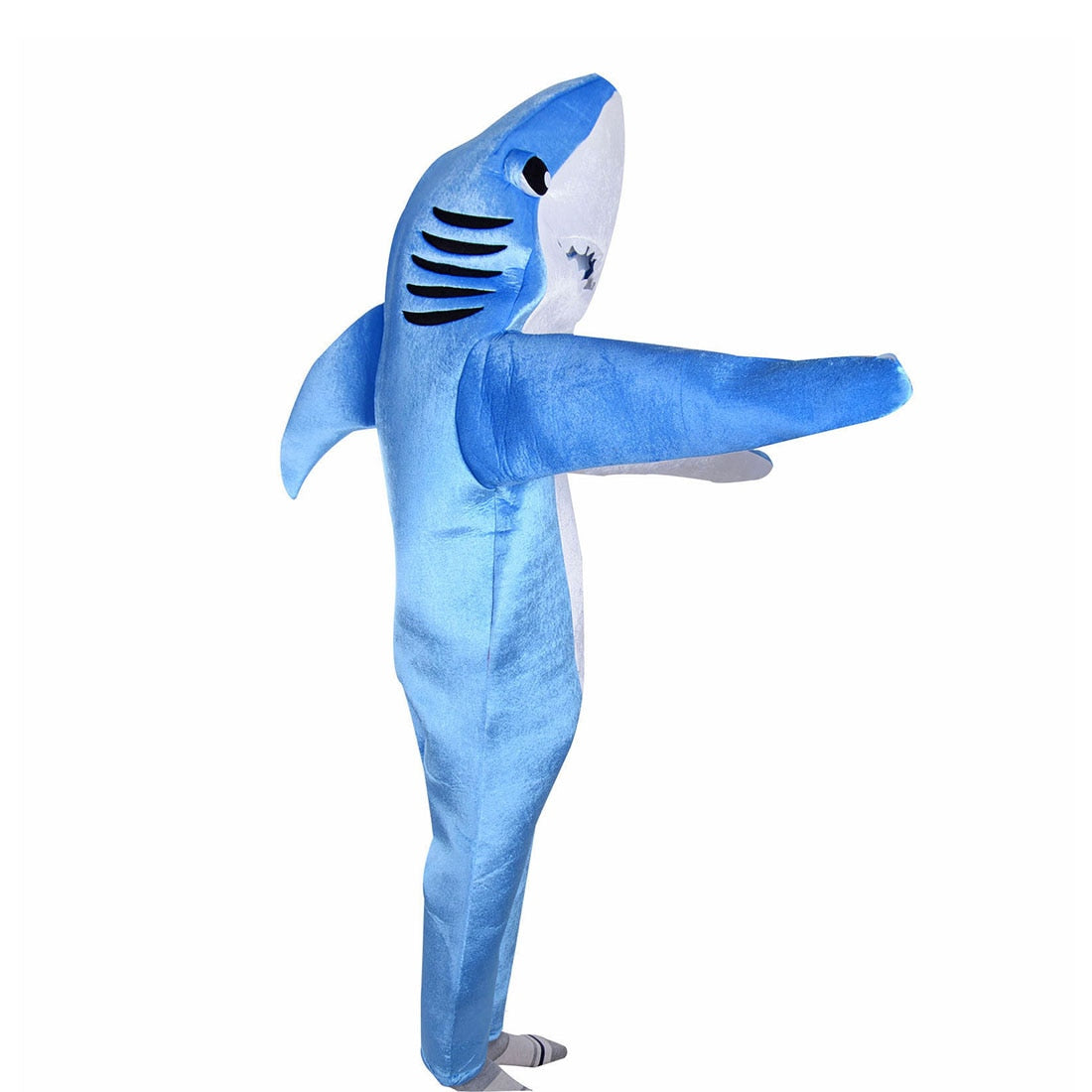 Blue Shark Costume Funny Sea Animal Halloween Costume Kids Adult Shark Mascot Jumpsuit Fancy Dress Party Costume Ship from USA