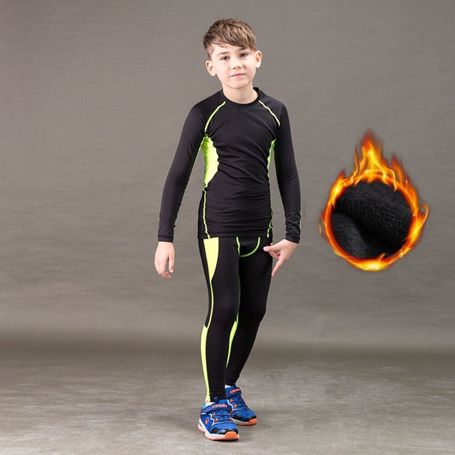 New Winter Thermal Underwear Set Children Plus Velvet Warm Thermo Underwear Masculino Long Johns Boys Girl Lucky Johns Fitness