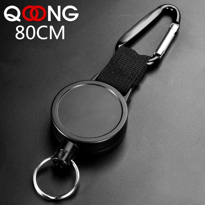 80CM Wire Rope Camping Telescopic Burglar Chain Key Holder Tactical Keychain Outdoor Key Ring Return Retractable Key Chain H24