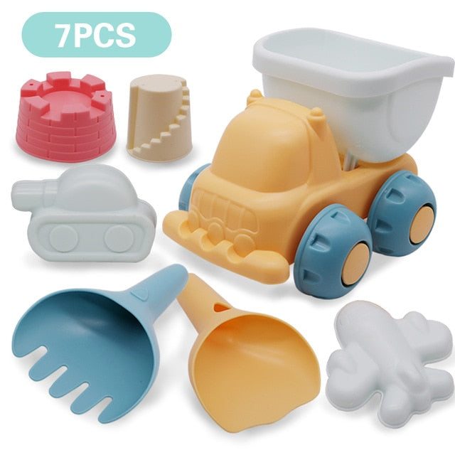 Beach Toys For Kids 5-17pcs Baby Beach Game Toys Children Sandbox Set Kit Summer Toys for Beach Play Sand Water Game Play Cart