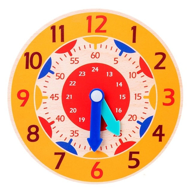 Children Montessori Wooden Clock Toys Hour Minute Second Cognition Colorful Clocks Toys for Kids Early Preschool Teaching Aids
