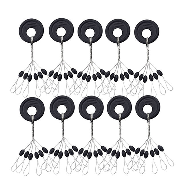 60pcs 10 Group  Set High Quality Rubber Space Beans For Sea Carp Fly Fishing Accessories Spinner Bait Fish Sport Tool Face Carp