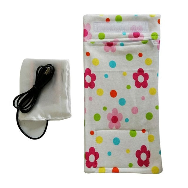 USB Milk Water Warmer Travel Stroller Insulated Bag Baby Nursing Bottle Heater