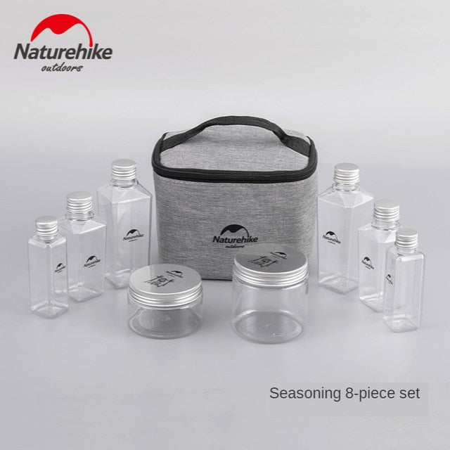 Naturehike 6pcs Outdoor Camping Tableware Storage Container Seasoning Bottles Cans With A Bag For BBQ Portable Picnic NH17T011-P