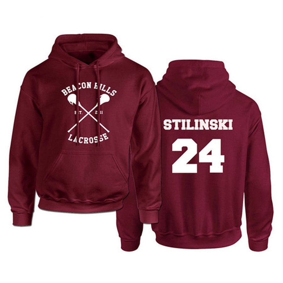 Teen Wolf Hoodie Men Stilinski 24 Lahey McCall Pullover Sweatshirt Male Print Red Hooded Mens Hoodies Hip Hop Hoddies Streetwear