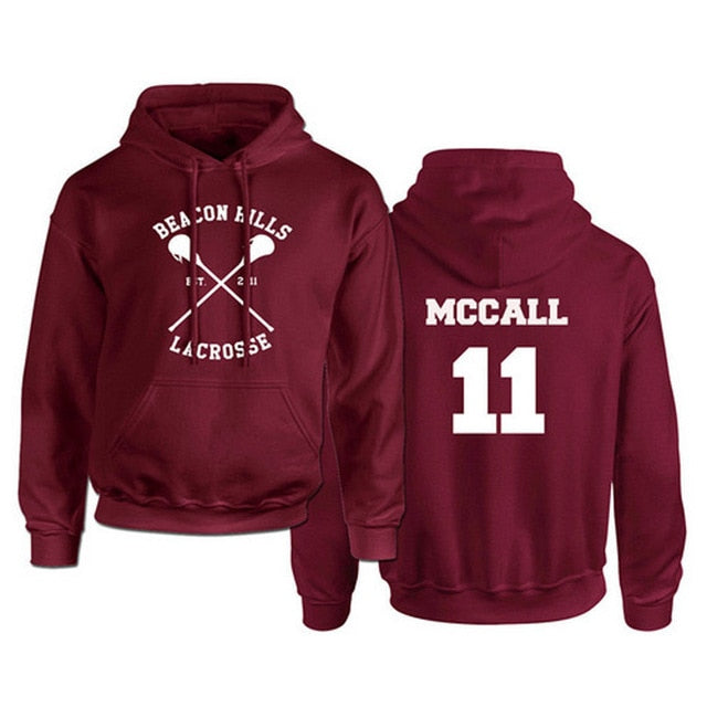 Teen Wolf Hoodie Men Stilinski 24 Lahey McCall Pullover Sweatshirt Male Print Red Hooded Mens Hoodies Hip Hop Hoddies Streetwear