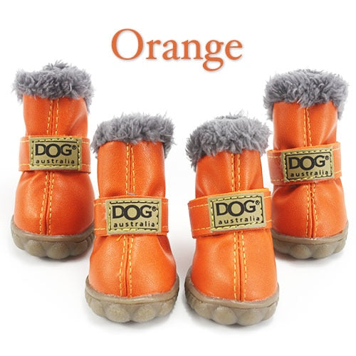 Winter Pet Dog Shoes Warm Snow Boots Waterproof Fur 4Pcs/Set Small Dogs Cotton Non Slip XS For ChiHuaHua Pug Pet Product PETASIA