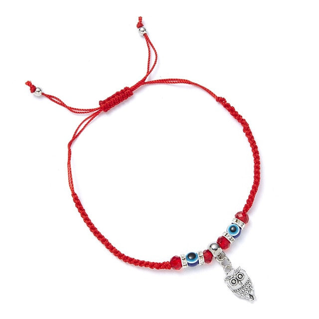 Rinhoo Lucky Red String Thread Hamsa Pendant Bracelet Blue Turkish Evil Eye Charm for Women Men Handmade Friendship Jewelry Gift