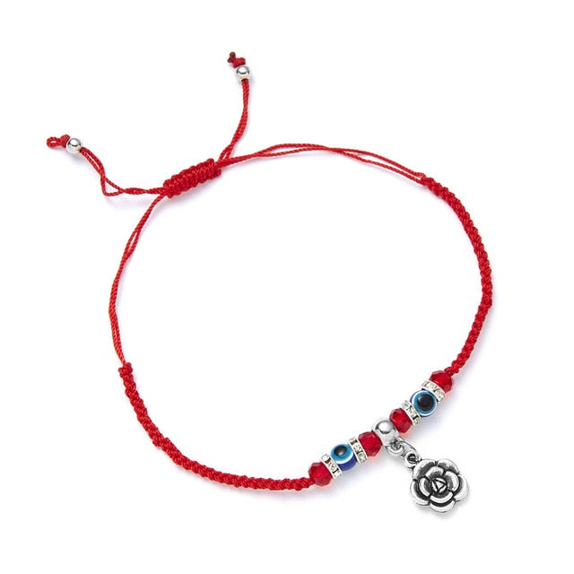 Rinhoo Lucky Red String Thread Hamsa Pendant Bracelet Blue Turkish Evil Eye Charm for Women Men Handmade Friendship Jewelry Gift