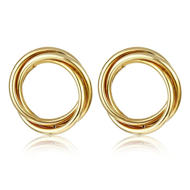 FNIO Fashion Vintage Earrings For Women Big Geometric Statement Gold Metal Drop Earrings 2020 Trendy Earings Jewelry Accessories