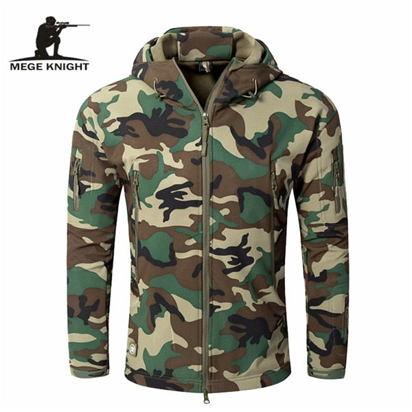 Mege Brand Clothing Autumn Men's Military Camouflage Fleece Jacket Army Tactical Clothing  Multicam Male Camouflage Windbreakers