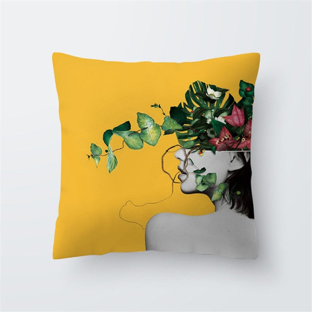 Geometry Yellow Skulls Decorative Pillows Cushion Cover 45x45 Summer Pillowcase Home Decor Sofa Living Room Pillow Cases 10474