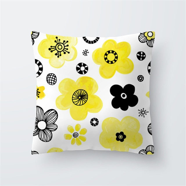 Geometry Yellow Skulls Decorative Pillows Cushion Cover 45x45 Summer Pillowcase Home Decor Sofa Living Room Pillow Cases 10474