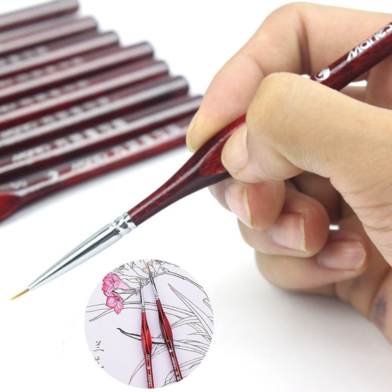 1 Piece Paint Brush Miniature Detail Fineliner Nail Art Drawing Brushes Wolf Half Paint Brushes For Acrylic Painting Supplies